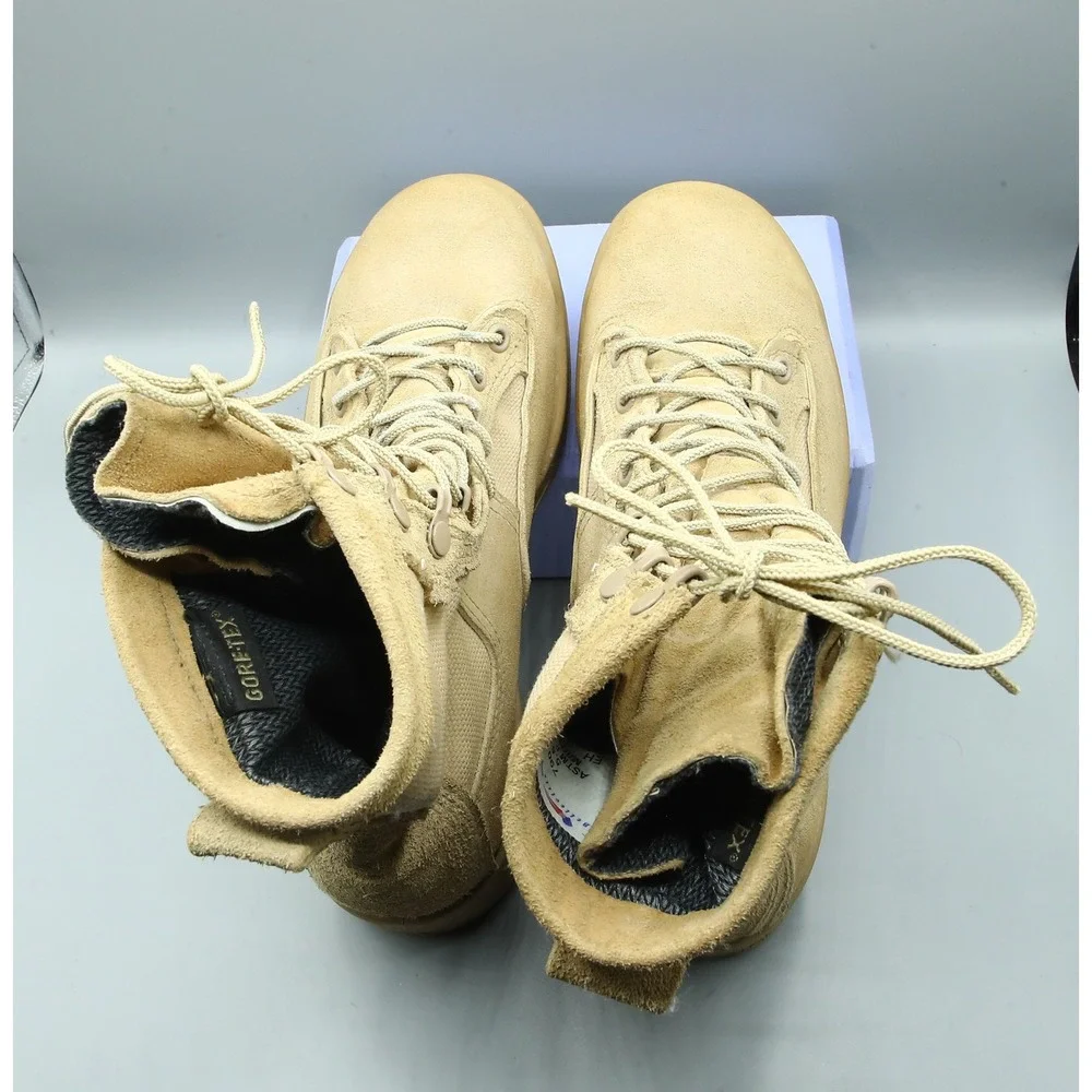 Belleville 790 ST Tan Suede Steel Toe Waterproof Combat Flight Boots 5.5 W USA